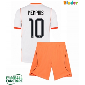 Niederlande Memphis Depay #10 Replik Auswärtstrikot Kinder WM 2026 Kurzarm (+ Kurze Hosen)